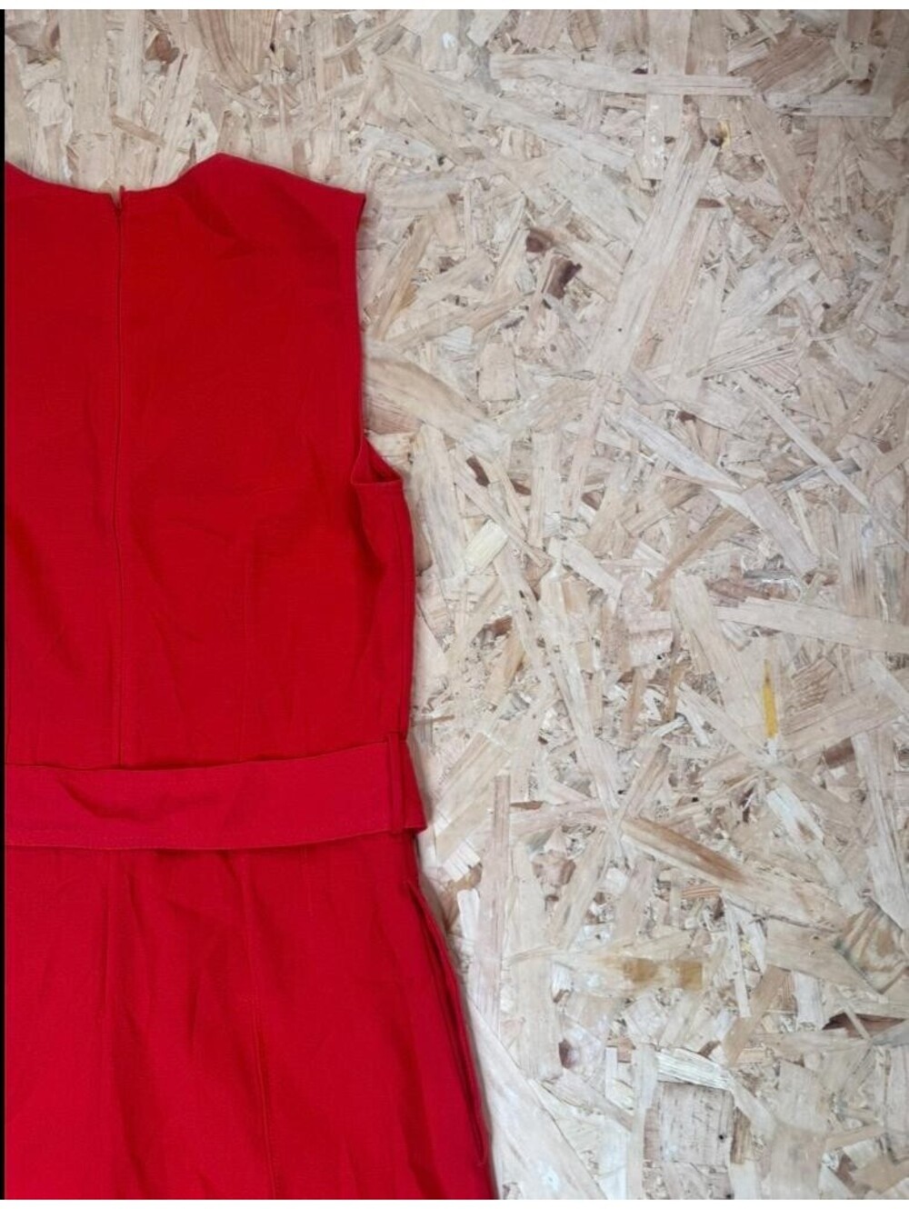 Mango MNG Basics Red Sleeveless Romper Jumpsuit Womens Size S Belted Crew Neck - Picture 15 of 16